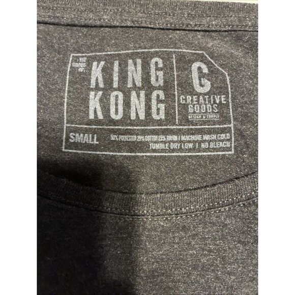 King Kong Alive On Broadway Charcoal Gray White Short Sleeve T Shirt Small - Picture 2 of 2
